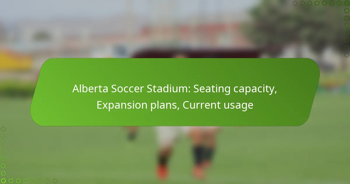 Alberta Soccer Stadium: Seating capacity, Expansion plans, Current usage
