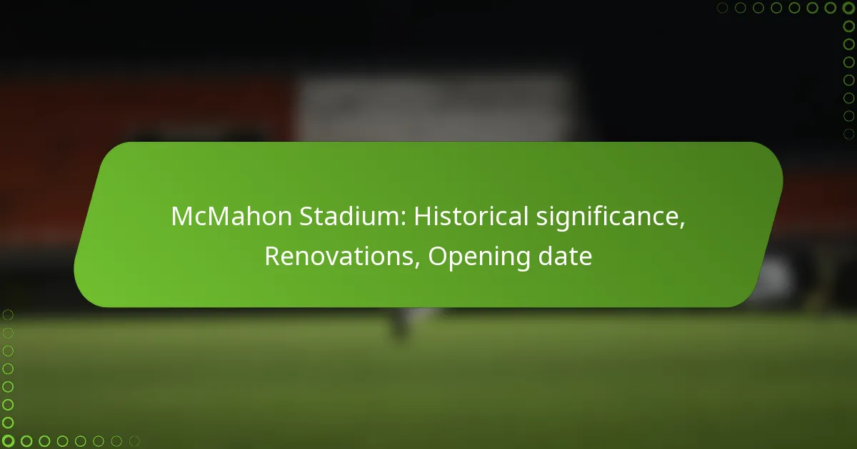 McMahon Stadium: Historical significance, Renovations, Opening date