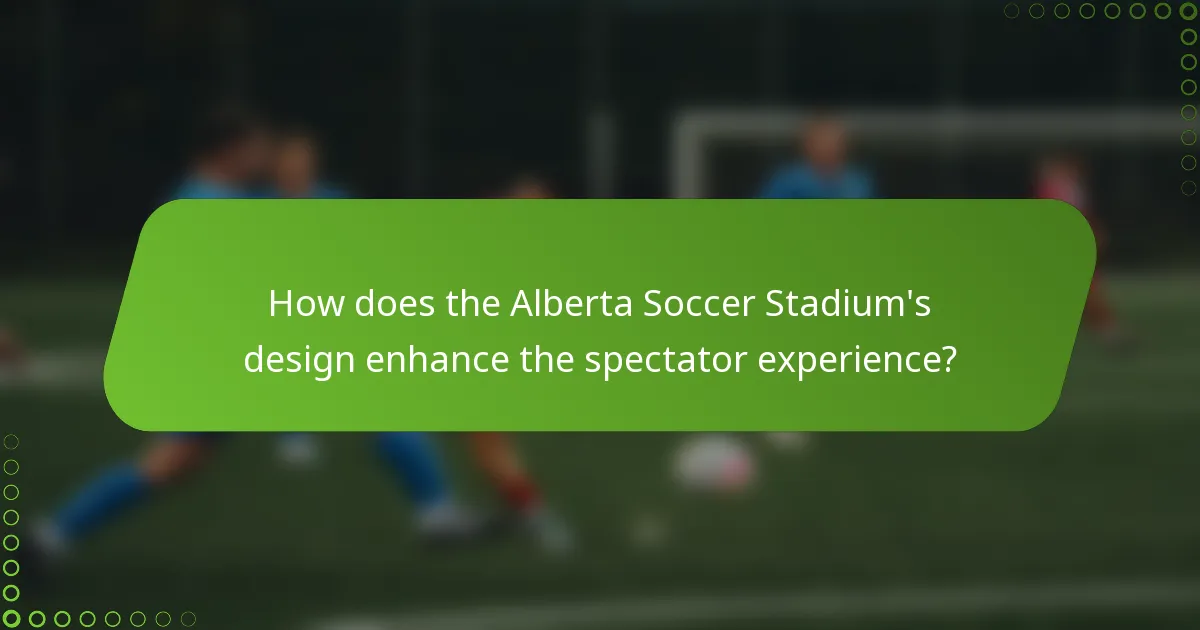 How does the Alberta Soccer Stadium's design enhance the spectator experience?