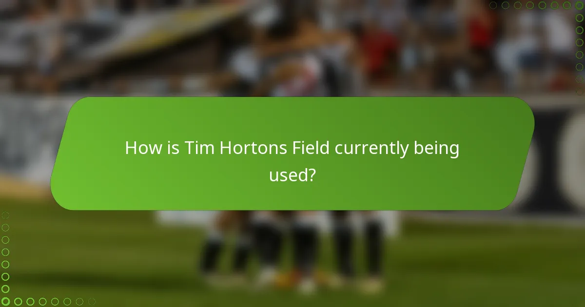 How is Tim Hortons Field currently being used?
