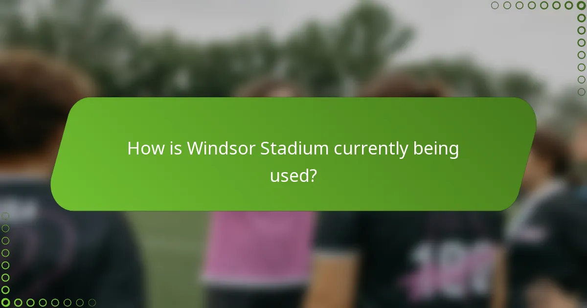 How is Windsor Stadium currently being used?