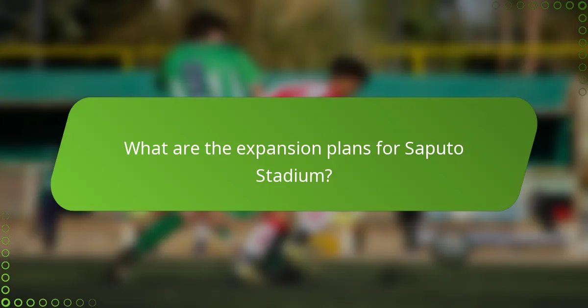What are the expansion plans for Saputo Stadium?