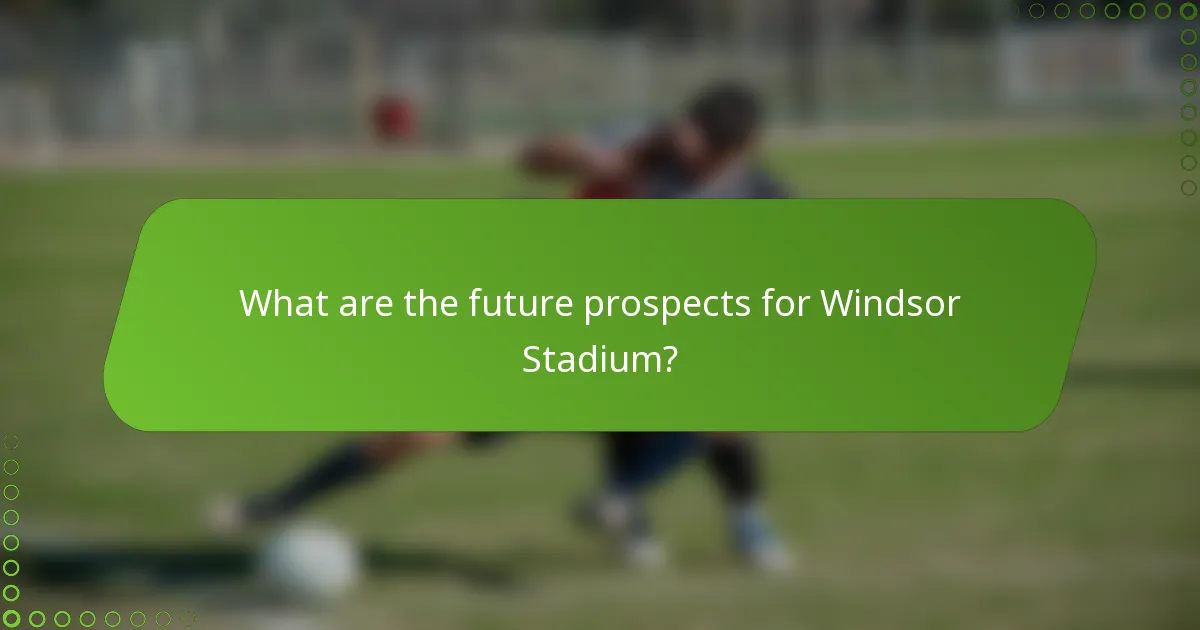 What are the future prospects for Windsor Stadium?