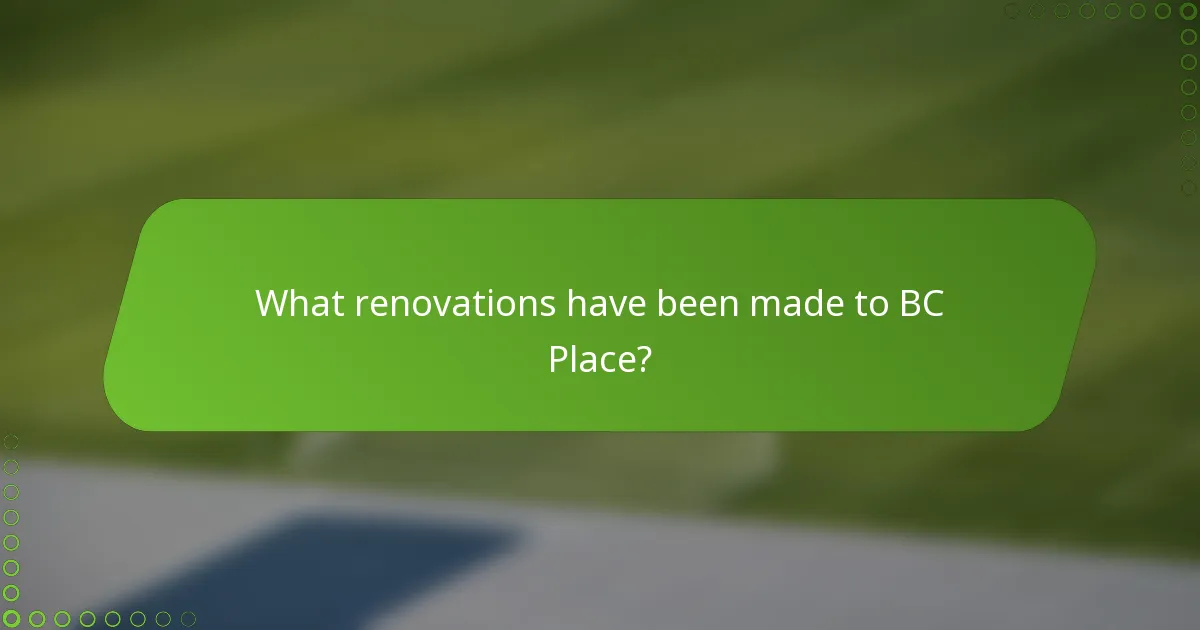 What renovations have been made to BC Place?