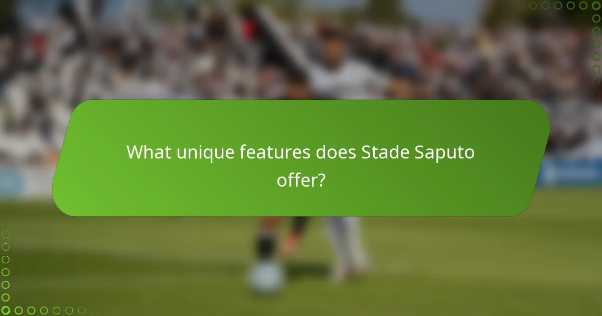 What unique features does Stade Saputo offer?
