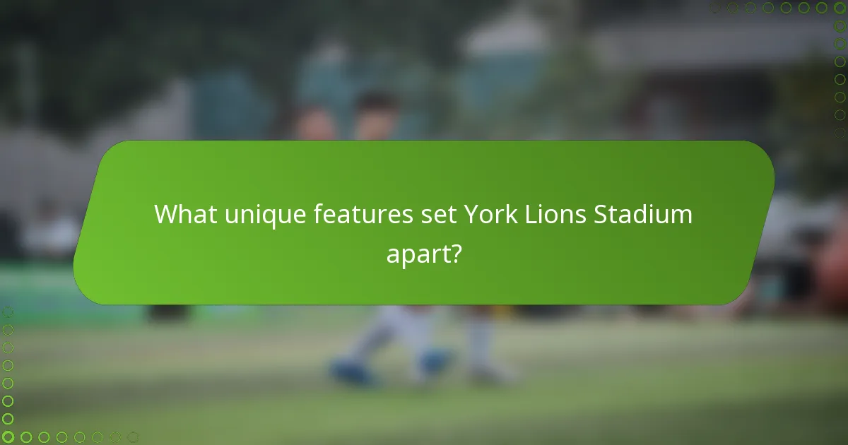 What unique features set York Lions Stadium apart?