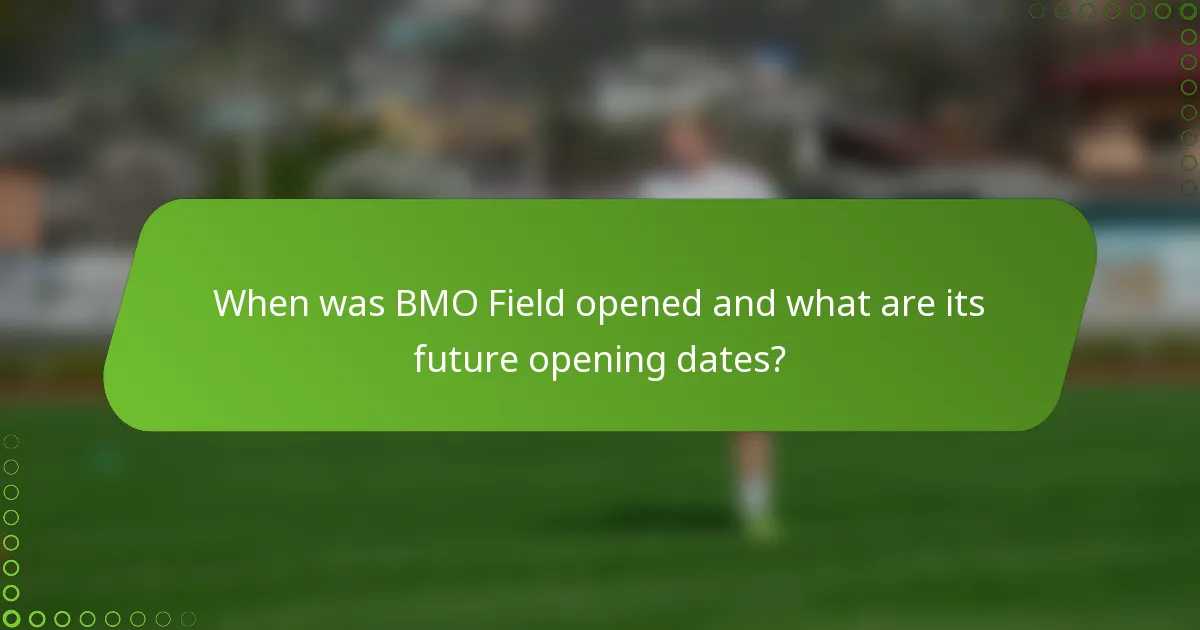 When was BMO Field opened and what are its future opening dates?